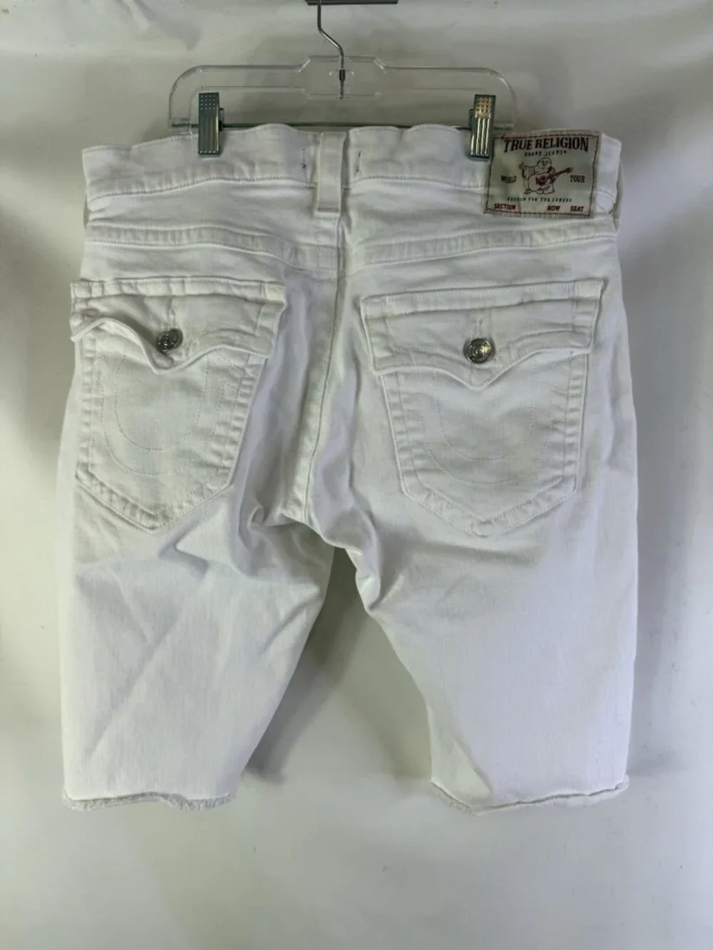 True Religion Ricky Relaxed Straight Shorts White